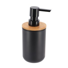 DISTRIBUTEUR À SAVON NOIR EN PLASTIQUE ET BAMBOU 300 ML