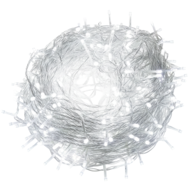 GUIRLANDE LED BLANC FROID 100 LAMPES 10 MÈTRES TRANSPARENTE DIAMANTLED POUR INTÉRIEUR ET EXTÉRIEUR