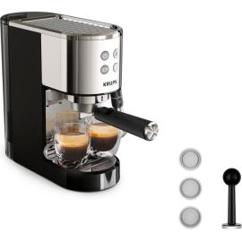 CAFETIÈRE EXPRESSO À POMPE INOX 15 BARS AVEC BUSE VAPEUR KRUPS VIRTUOSO PLUS