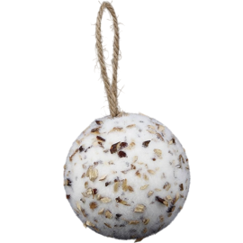 BOULE DE NOËL DIAMÈTRE 8 CM COULEURS BLANC ET MARRON DÉCORATION DE SAPIN