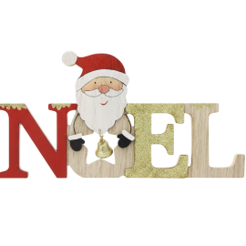 SUJETS DE NOËL À POSER PÈRE NOËL OU BONHOMME DE NEIGE 31 X 16,5 X 2,2 CM EN BOIS