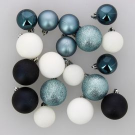 BOULES DE NOEL 4CM/5CM 18PCS - NOEL EN LAPONIE