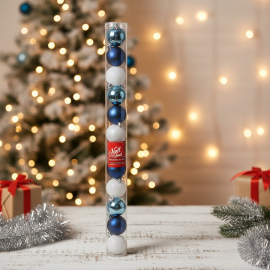 BOULES DE NOËL DÉCORATIVES DIAMÈTRE 5 CENTIMÈTRES LOT DE 12 PIÈCES THÈME NOËL EN LAPONIE