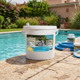 CHLORE EN POUDRE POUR PISCINE 90 %¨DE CHLORE ACTIF TRAITEMENT ET DÉSINFECTION 5 KG BRICOPURE