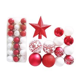 SUSPENSION DE NOËL. SAC DE 34PCS. 1ASST: ROUGE/BLANC