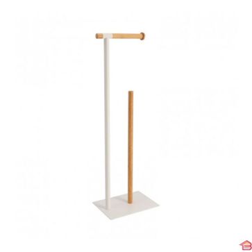 DEROULEUR ET RESERVE PAPIER WC METAL BLANC - BAMBOU