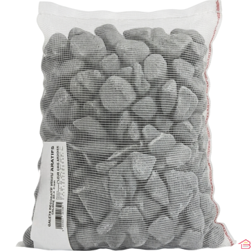GALETS DÉCORATIFS GRIS GRAND CALIBRE 4/6 EN SAC DE 20 KILOGRAMMES