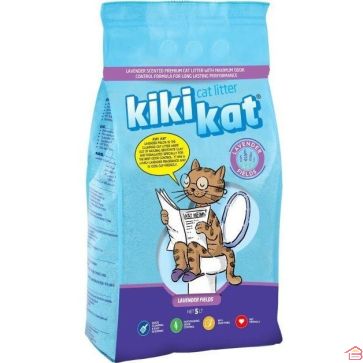 LITIÈRE AGGLOMÉRANTE POUR CHATS KIKIKAT PARFUM LAVANDE 5 LITRES