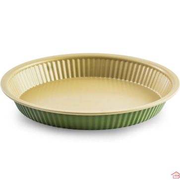 MOULE À TARTE ROND EN MÉTAL ANTIADHÉSIF 28 CM BEIGE TERRAILLON