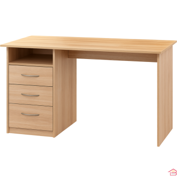 BUREAU ARCHIMEDE EN BOIS WENGUE AVEC 3 TIROIRS ET 1 NICHE 120X49X75 CM