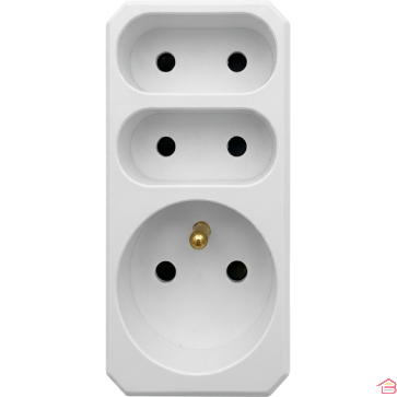 TRIPLITE ÉLECTRIQUE 1 PRISE AVEC TERRE ET 2 PRISES SANS TERRE MULTIPRISE ADAPTATEUR TRIPLE AVEC SÉCURITÉ ENFANT