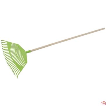 RÂTEAU À FEUILLES EN BOIS AVEC TÊTE EN PLASTIQUE 55X145 CM KINZO 23 DENTS