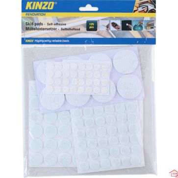 KIT DE PATINS DE PROTECTION ANTIDÉRAPANTS KINZO 125 PIÈCES EN CAOUTCHOUC ET FEUTRE