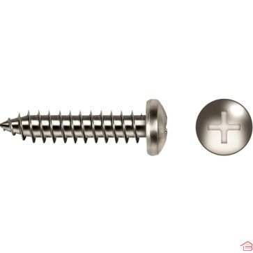 BLISTER DE 8 VIS AUTOTARAUDEUSES TÊTE BOMBÉE EN ACIER INOXYDABLE A2