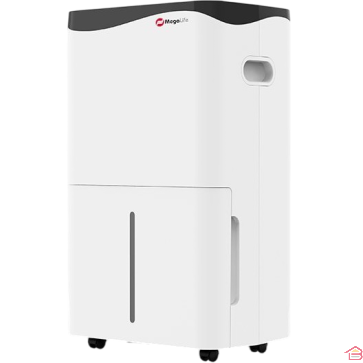 DÉSHUMIDIFICATEUR ÉLECTRIQUE 50 LITRES PAR JOUR R290 BLANC MEGALIFE AVEC MINUTERIE ET MODE SILENCIEUX