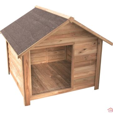 NICHE POUR CHIEN EN BOIS GRAND MODÈLE 1200 X 1140 X 1005 MM AVEC TOIT À DEUX PANS
