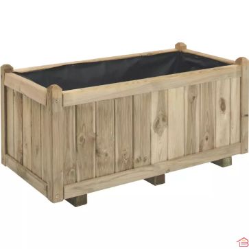 BAC À FLEURS RECTANGULAIRE EN BOIS TRAITÉ VENDÔME 113 LITRES 92 X 46 X 43 CENTIMÈTRES