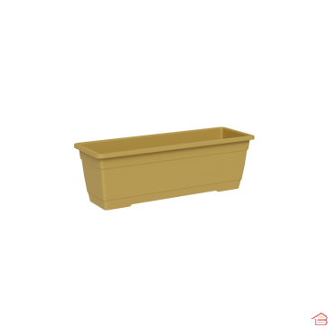 JARDINIÈRE RECTANGULAIRE BIRKA 40 CM OCRE AVEC SOUCOUPE INTÉGRÉE TERA