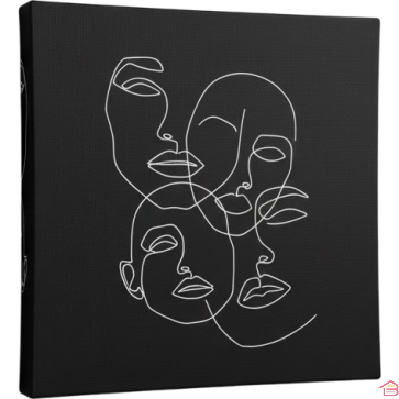 TABLEAU IMPRIMÉ VISAGE SUR TOILE 30 CM X 30 CM