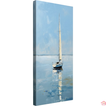 TABLEAU BATEAU SUR TOILE ARTISTIQUE DELUXE AVEC FINITIONS HANDMADE L40 X H120 CM