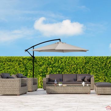 PARASOL DÉPORTÉ DE JARDIN 3 MÈTRES BEIGE AVEC PROTECTION UV 50 ET STRUCTURE EN ACIER