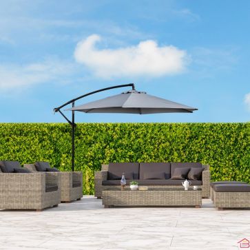 PARASOL DÉPORTÉ DE JARDIN 3 MÈTRES ANTHRACITE AVEC PROTECTION UV 50 ET STRUCTURE EN ACIER