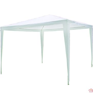 TONNELLE DE JARDIN 3X3 MÈTRES BLANCHE AVEC STRUCTURE EN ACIER ET TOILE POLYESTER