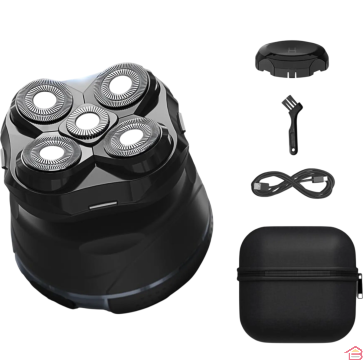RASOIR ÉLECTRIQUE CRÂNE ET TÊTE À 5 TÊTES DE RASAGE FLEXIBLES AVEC LAMES TITANIUM ET BATTERIE LITHIUM-ION ROWENTA GENTLEBALD