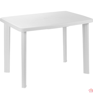 TABLE DE JARDIN RECTANGULAIRE OVALE EN RÉSINE BLANCHE 100 X 70 CENTIMÈTRES MODÈLE FARETTO