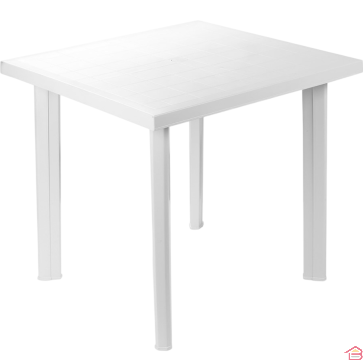 TABLE DE JARDIN RECTANGULAIRE EN RÉSINE BLANCHE 75 X 80 CENTIMÈTRES MODÈLE FIOCCO
