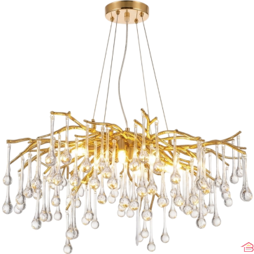 SUSPENSION LUSTRE DESIGN EN ALUMINIUM ET CRISTAL DOUILLE G9 220 VOLTS