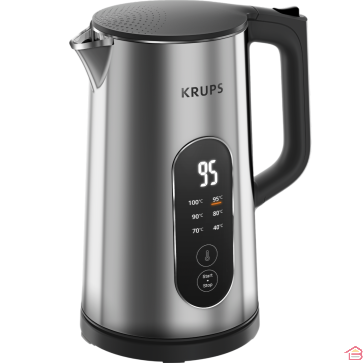 BOUILLOIRE ÉLECTRIQUE EN ACIER INOXYDABLE AVEC TEMPÉRATURE RÉGLABLE ET AFFICHAGE DIGITAL 1,7 LITRE 1500 W KRUPS
