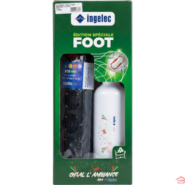 KIT PROMOTIONNEL BLOC MULTIPRISE ÉLECTRIQUE 4 PRISES AVEC TERRE ET SÉCURITÉ ENFANT 1,5 MÈTRE NOIR + GOURDE ÉDITION SPÉCIALE FOOT OFFERTE