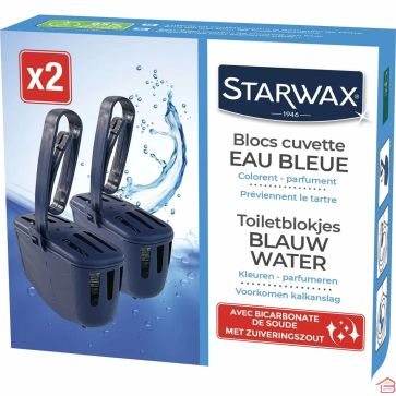 BLOCS CUVETTE EAU BLEUE NETTOYANTS ET DÉODORISANTS 2 X 40 G