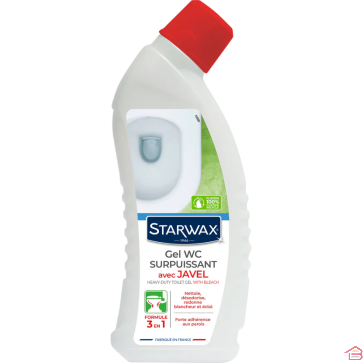 DÉSINFECTANT GEL WC À BASE DE JAVEL BLANCHISSANT SURPUISSANT 750 ML