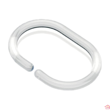 SET 12 ANNEAUX DE DOUCHE PVC TRANSPARENT