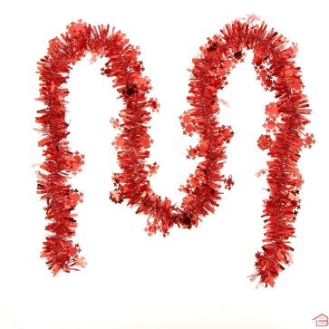 GUIRLANDE BRINS FINS AVEC MOTIF FLOCON BRILLANTE ROUGE