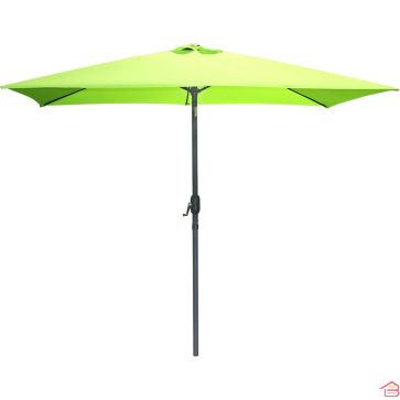 PARASOL INCLINABLE RECTANGULAIRE ANIS 2X3 M STRUCTURE ALUMINIUM ET TOILE POLYESTER 200 G OUVERTURE À MANIVELLE – VENDU SANS SOCLE