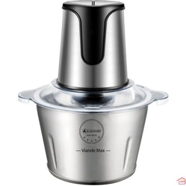 HACHOIR ÉLECTRIQUE 2 LITRES 300 WATTS 2 VITESSES INOX LAMACOM