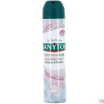 DÉSINFECTANT D'AIR FRAICHEUR FLEURS BLANCHES 300ML SANYTOL