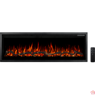 CHEMINÉE ÉLECTRIQUE GRAND MODÈLE FLAMMES RÉALISTES LED MULTICOLORES 3 EN 1 MURALE ENCASTRABLE OU À POSER 151 CM R'PUR