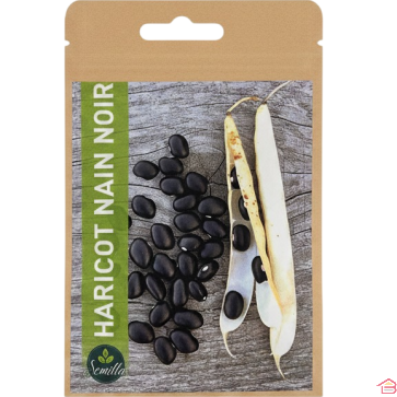 SACHET DE GRAINES DE HARICOT NAIN NOIR YIN ET YANG POUR POTAGER ET CULTURE AU JARDIN