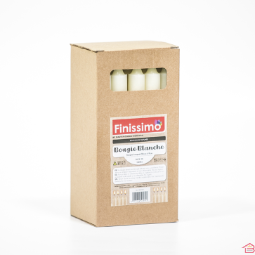 20 BOUGIES BLANCHES NON PARFUMÉES 19 CM