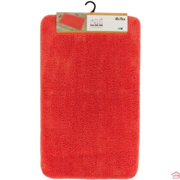 TAPIS MICROFIBRE DOUX ORANGE AVEC DESSOUS EN LATEX 45X75 CM