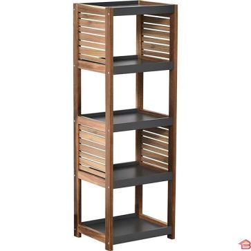 MEUBLE 5 ÉTAGÈRES EN BOIS ACACIA ET MDF