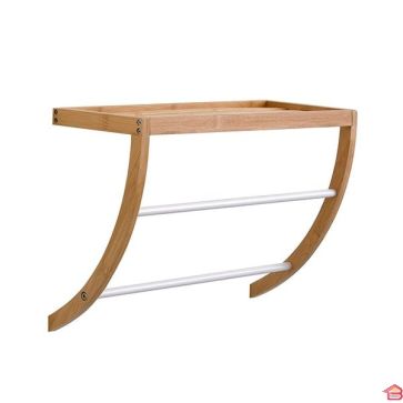 PORTE SERVIETTE MURAL BLANC 1 ETAGE EN BAMBOU