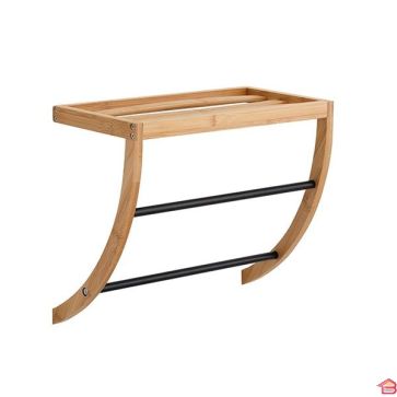 PORTE SERVIETTE MURAL NOIR 1 ETAGE EN BAMBOU