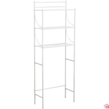 MEUBLE METAL 3 TABLETTES POUR TOILETTES - BLANC