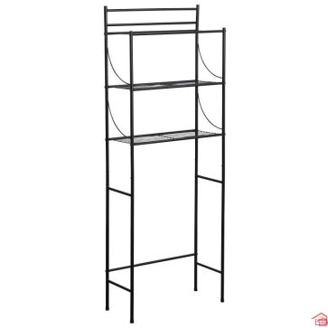 MEUBLE METAL 3 TABLETTES POUR TOILETTES - NOIR