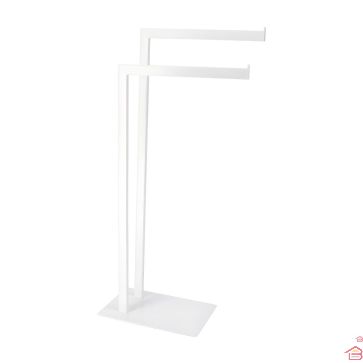 PORTE SERVIETTES METAL 2 BARRES - BLANC